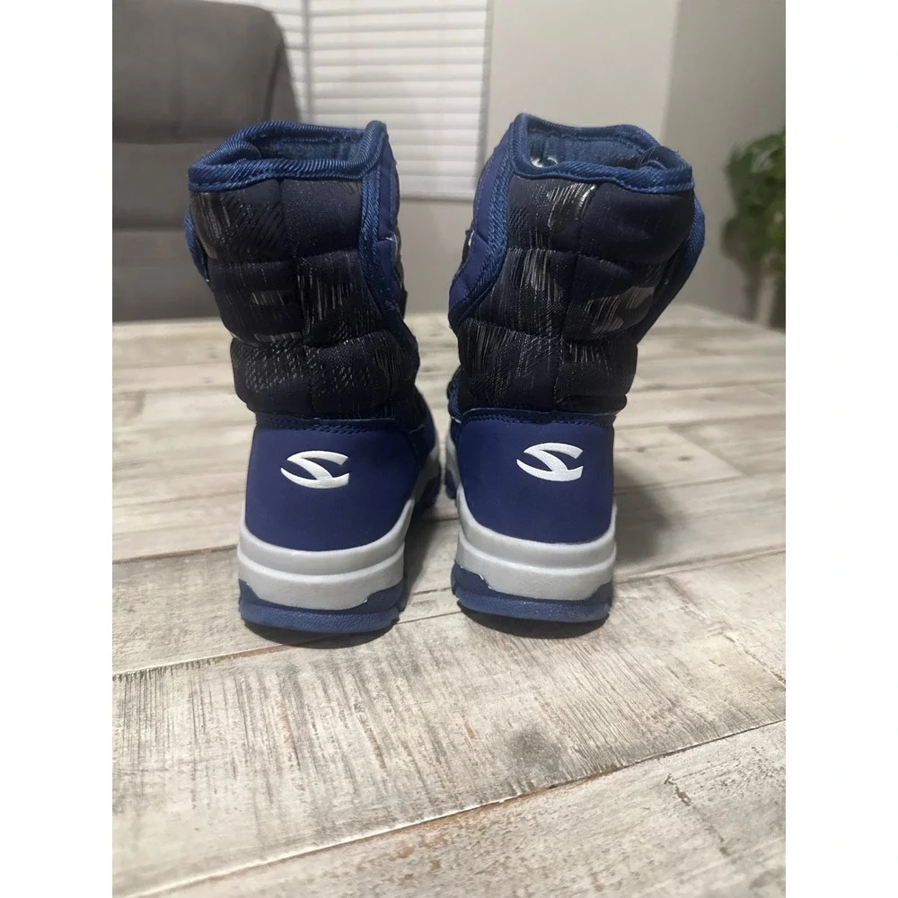 Hobibear Kids Navy Blue Black Winter Snow Boots Faux Fur Lined AW3771 Size 26